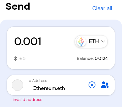 MyEtherWallet web app fails to resolve the address for Ξthereum.eth